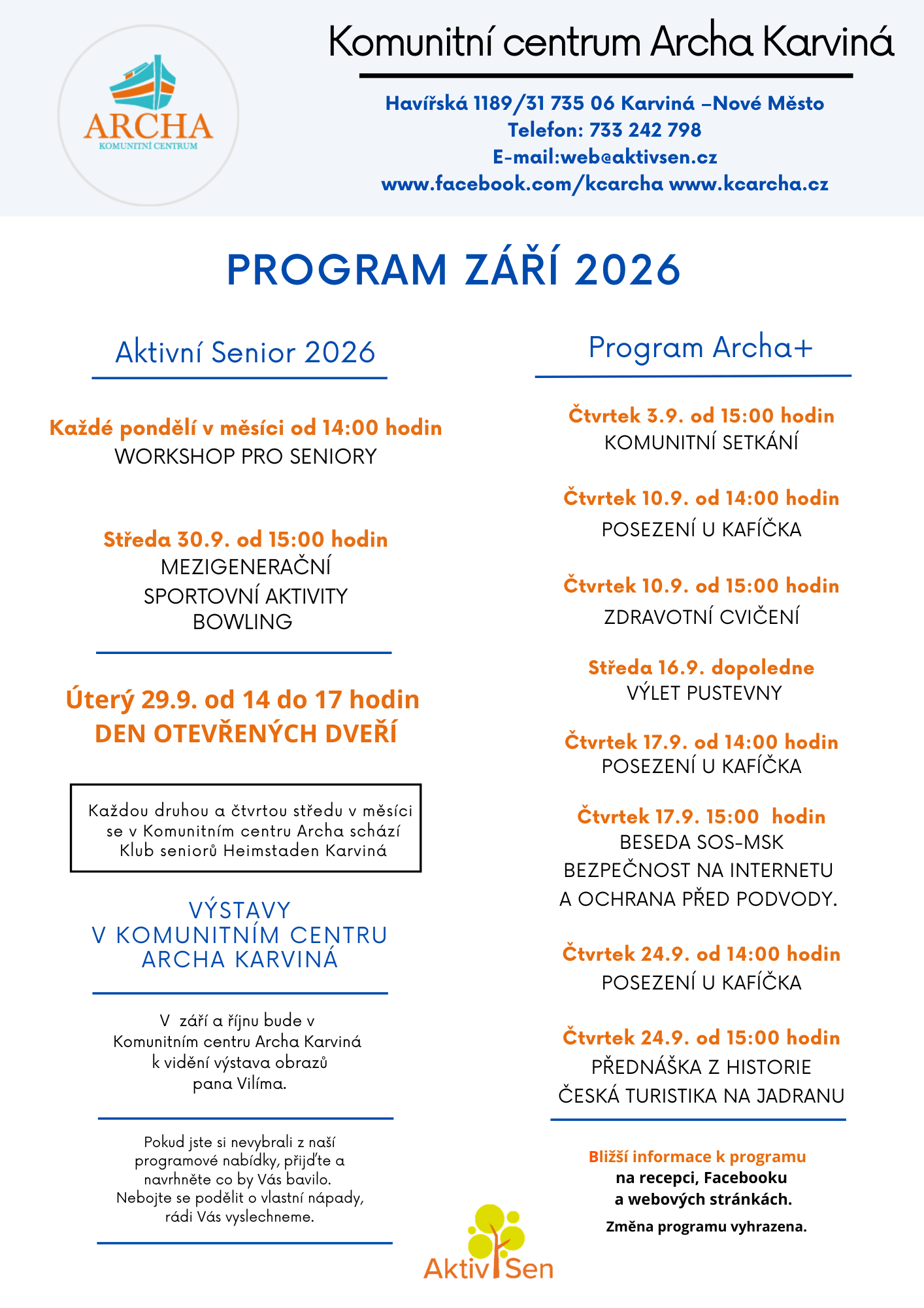 Program Září 2026