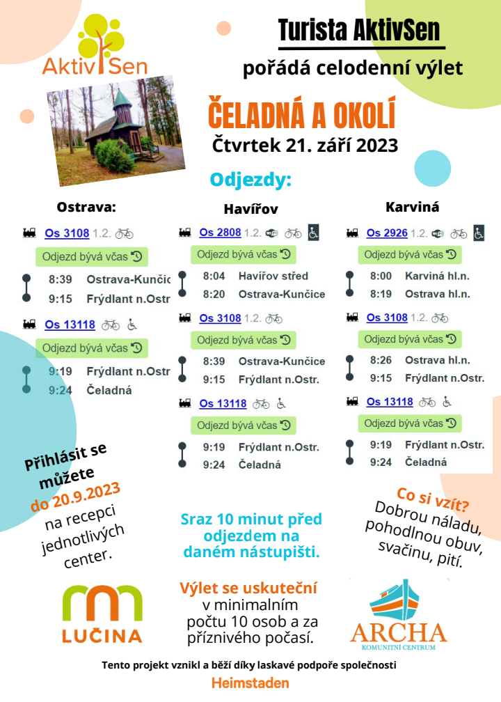 Turisti AktivSen pořádají 21.9. celodenní výlet na Čeladnou.